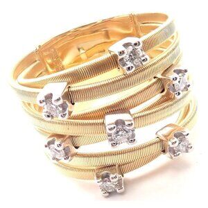 Authentic! Marco Bicego Marrakech 18k Yellow Gold Diamond 7 Row Band Ring​